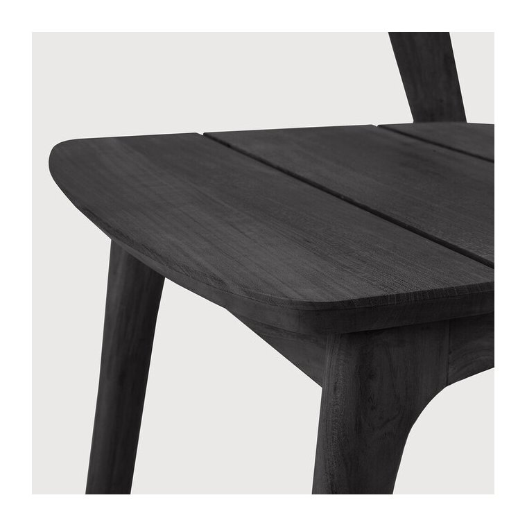 Teak Bok udend�rs Spisebordsstol - Sort 