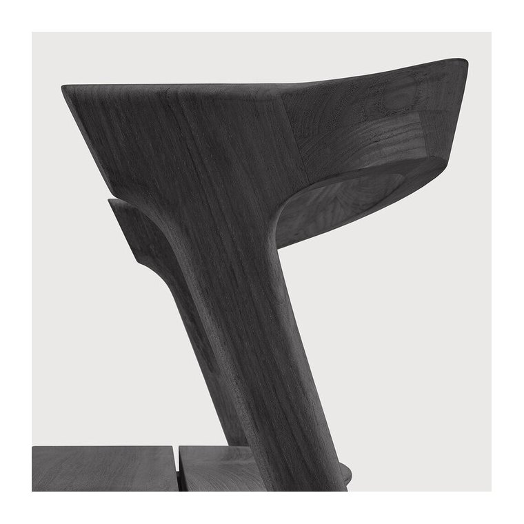 Teak Bok udend�rs Spisebordsstol - Sort 