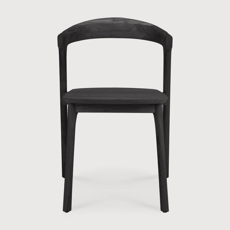 Teak Bok udend�rs Spisebordsstol - Sort 