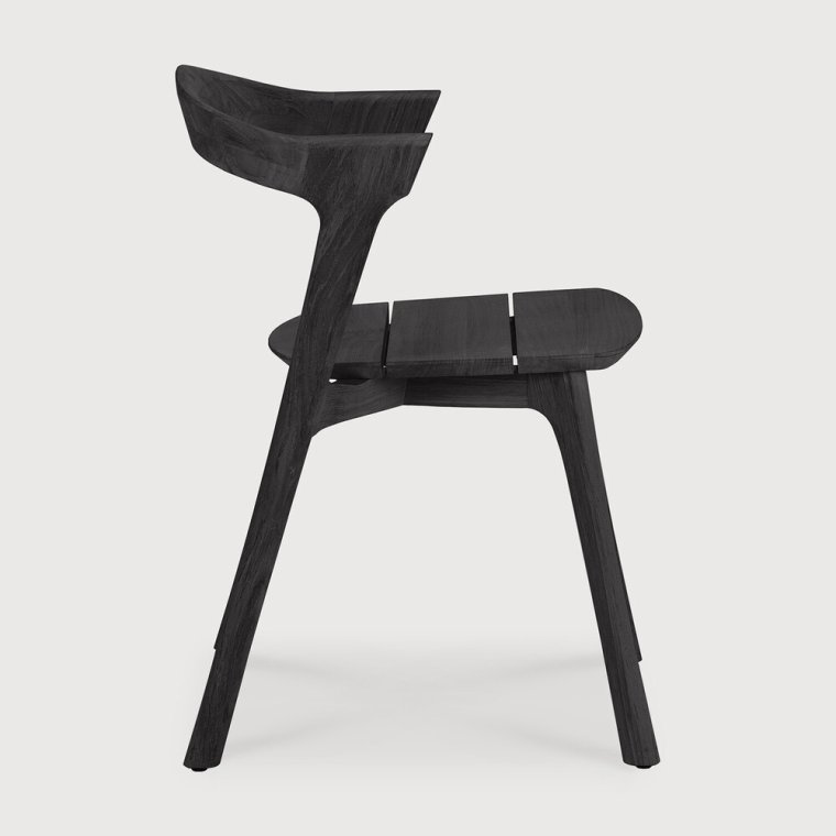 Teak Bok udend�rs Spisebordsstol - Sort 