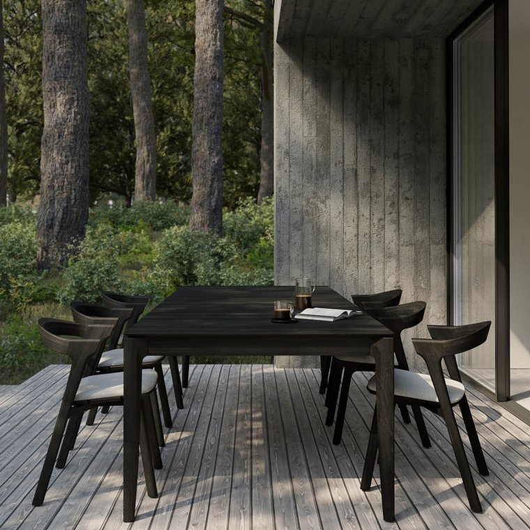 Teak Bok Udend�rs Spisebord XL - Sort 