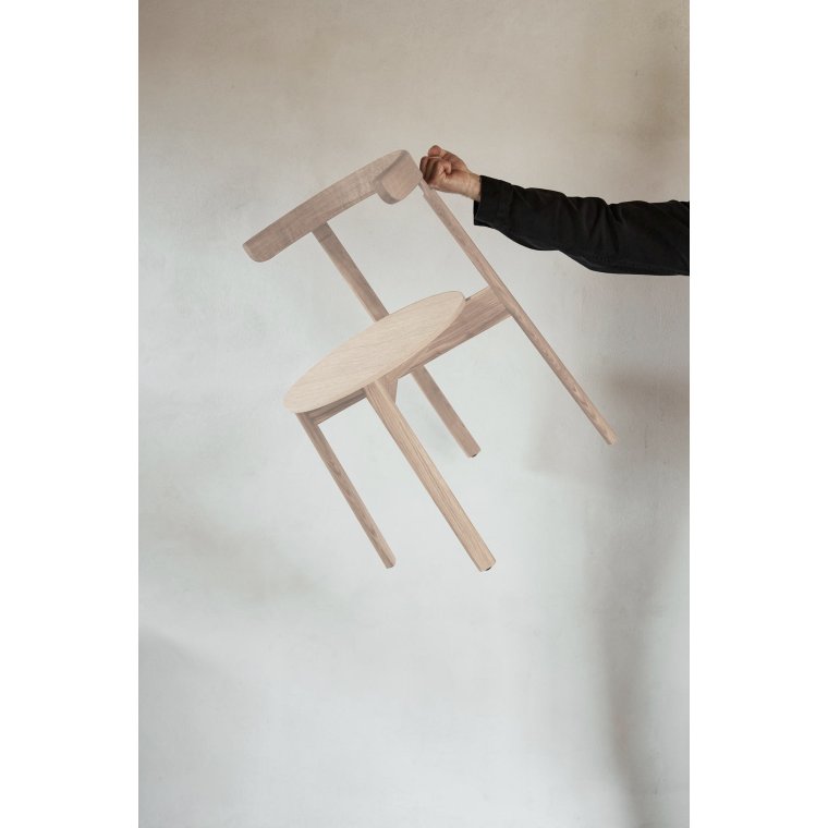 Lunar stol - Hvidolieret eg