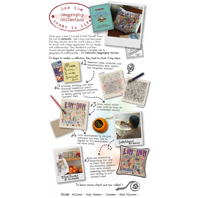 Broderet pude - Paris