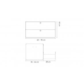 K2 dobbeltskuffe i alu