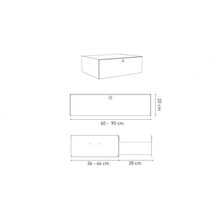 K2 skuffe alu - Enkel lille