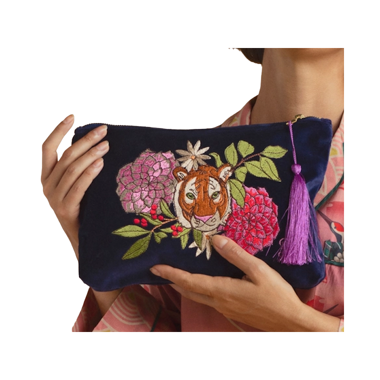 Toilettaske i fljl med tiger