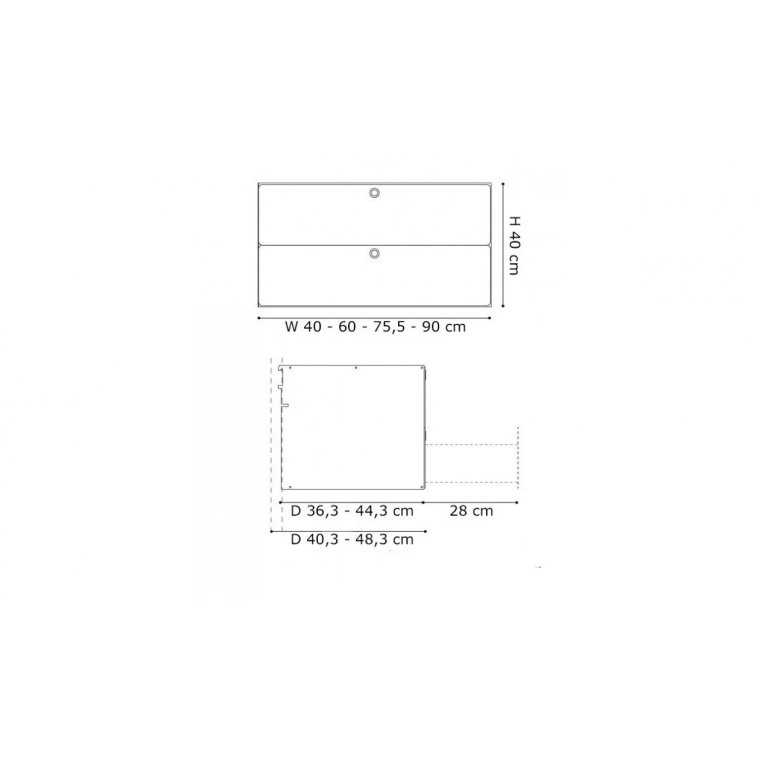 K1 dobbeltskuffe i alu