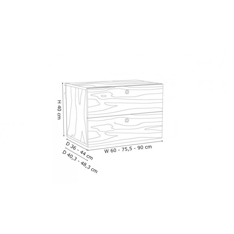 K1 dobbeltskuffe i tr