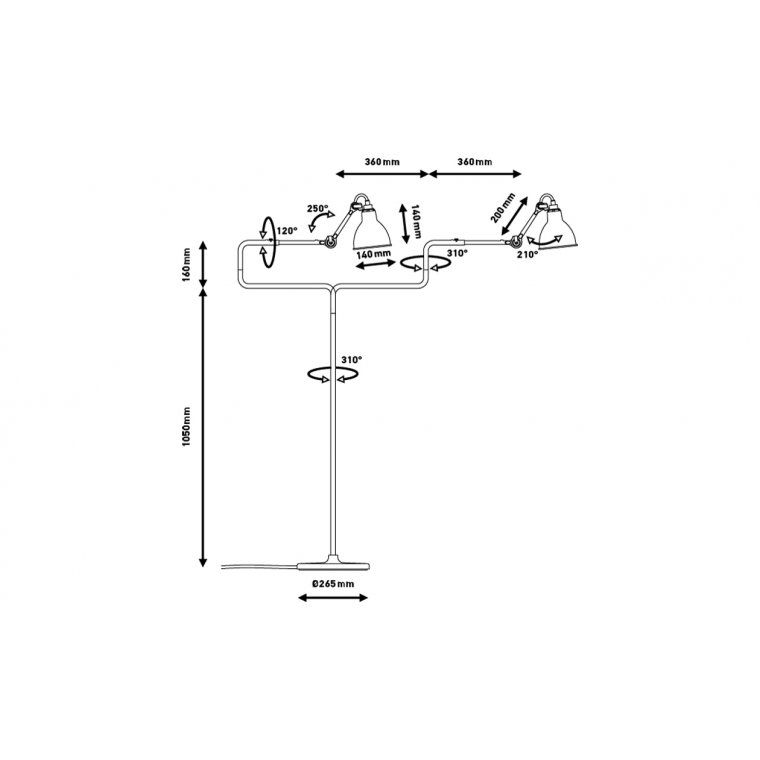 Lampe Gras N411 Gulvlampe
