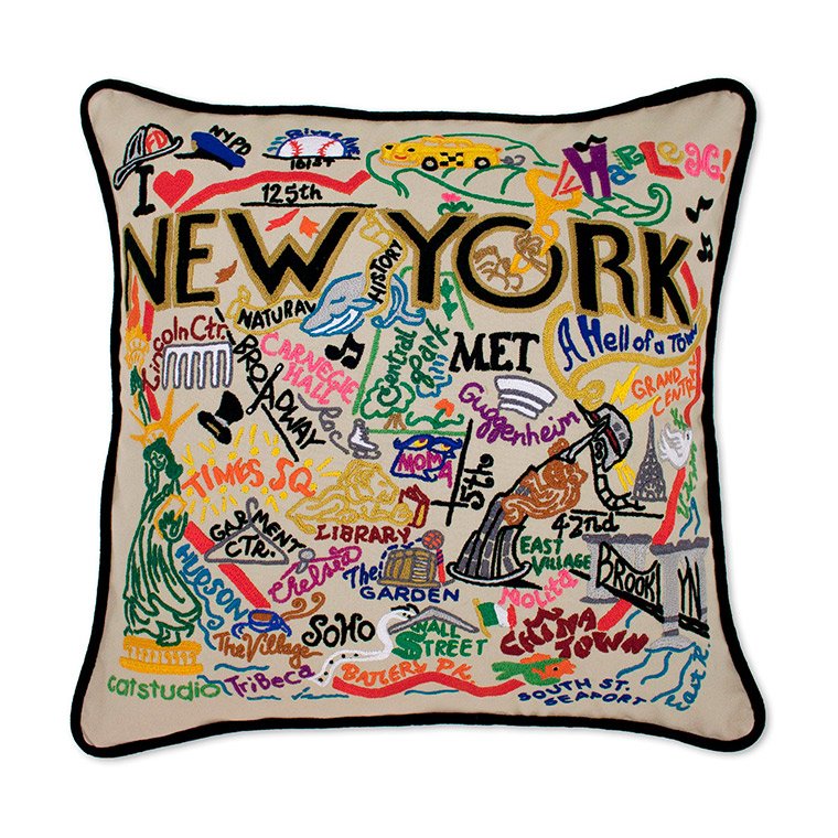 Broderet pude - New York