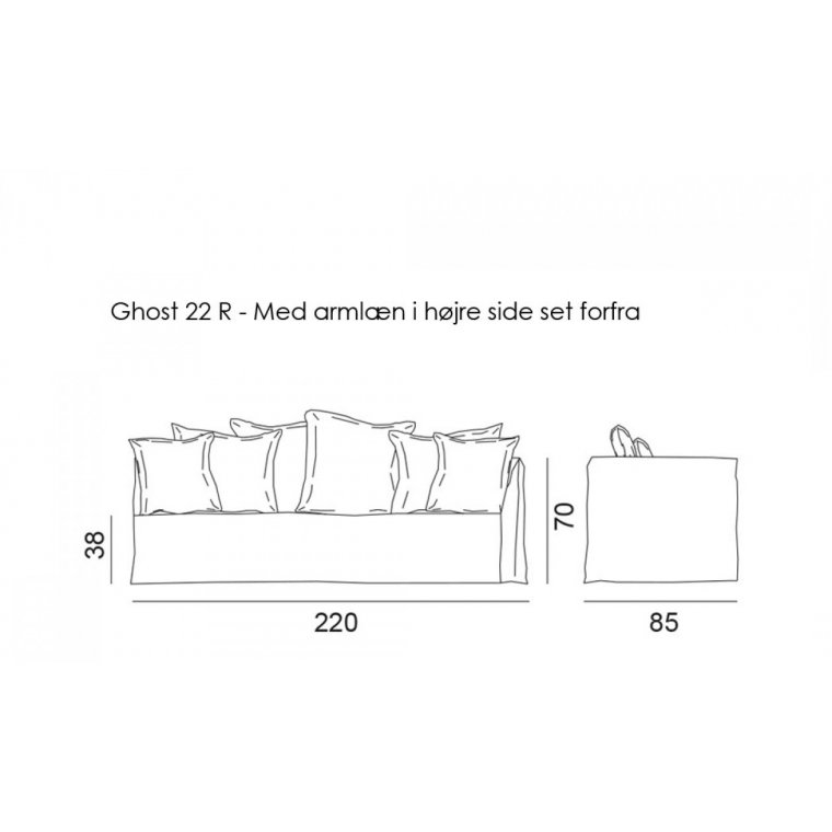 Ghost 22 L-R Chaiselong / Sofa