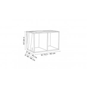K1 kasse i tr med rumdeler - Stor