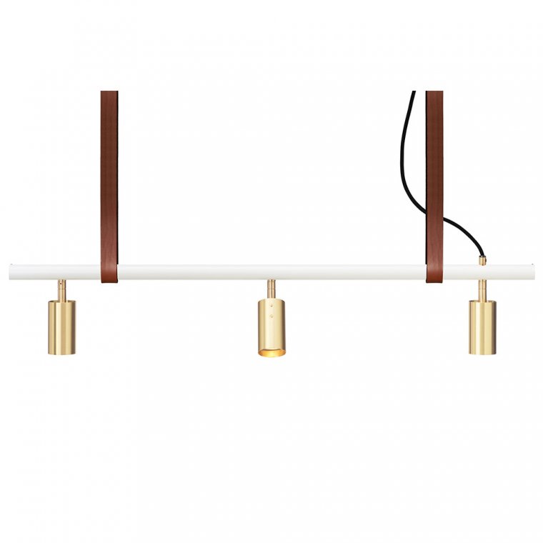 Long John Lampe 3-7 Spots - Hvid/Messing