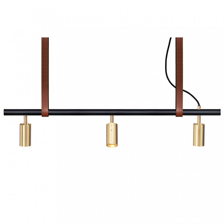 Long John Lampe 3-7 Spots - Sort/Messing