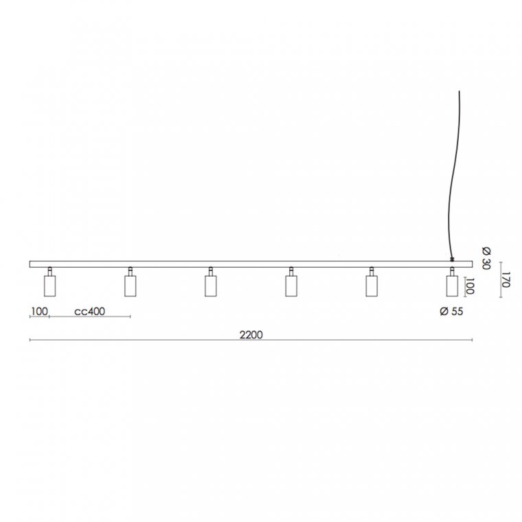 Long John Lampe 3-7 Spots - Sort/Bronze
